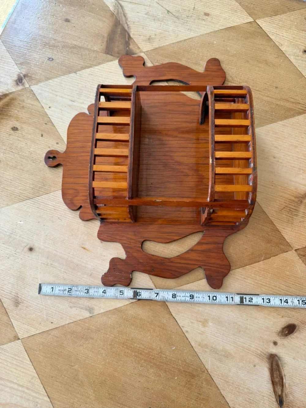 MCM Wood Wall Shelf Vintage Folk Art Mid Century Decor